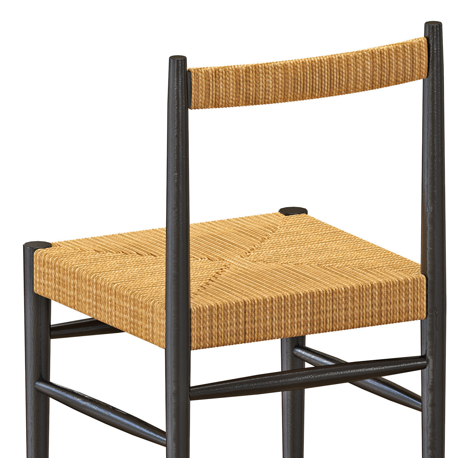 Zara D Shape Table And Woven Mango chairs 3D model_3