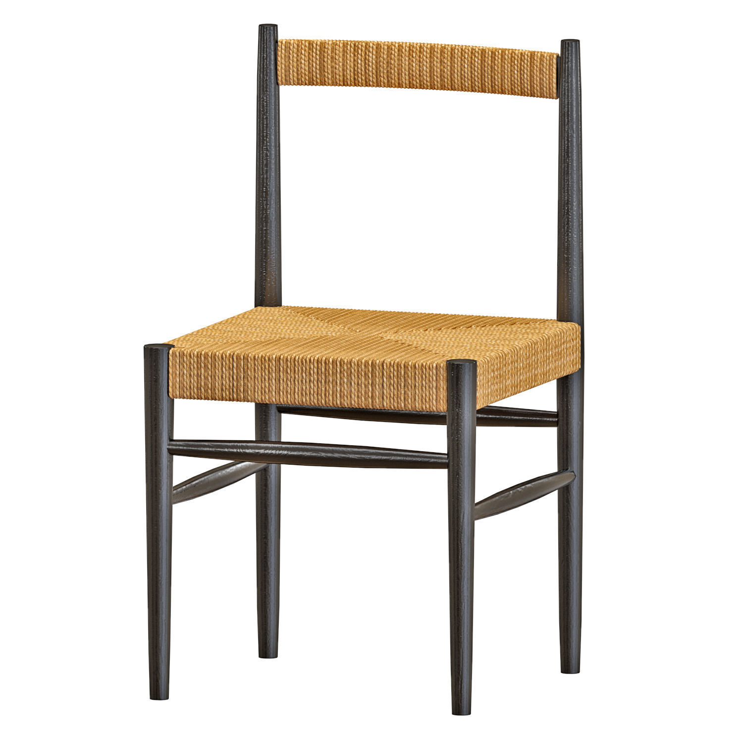 Zara D Shape Table And Woven Mango chairs 3D model_2