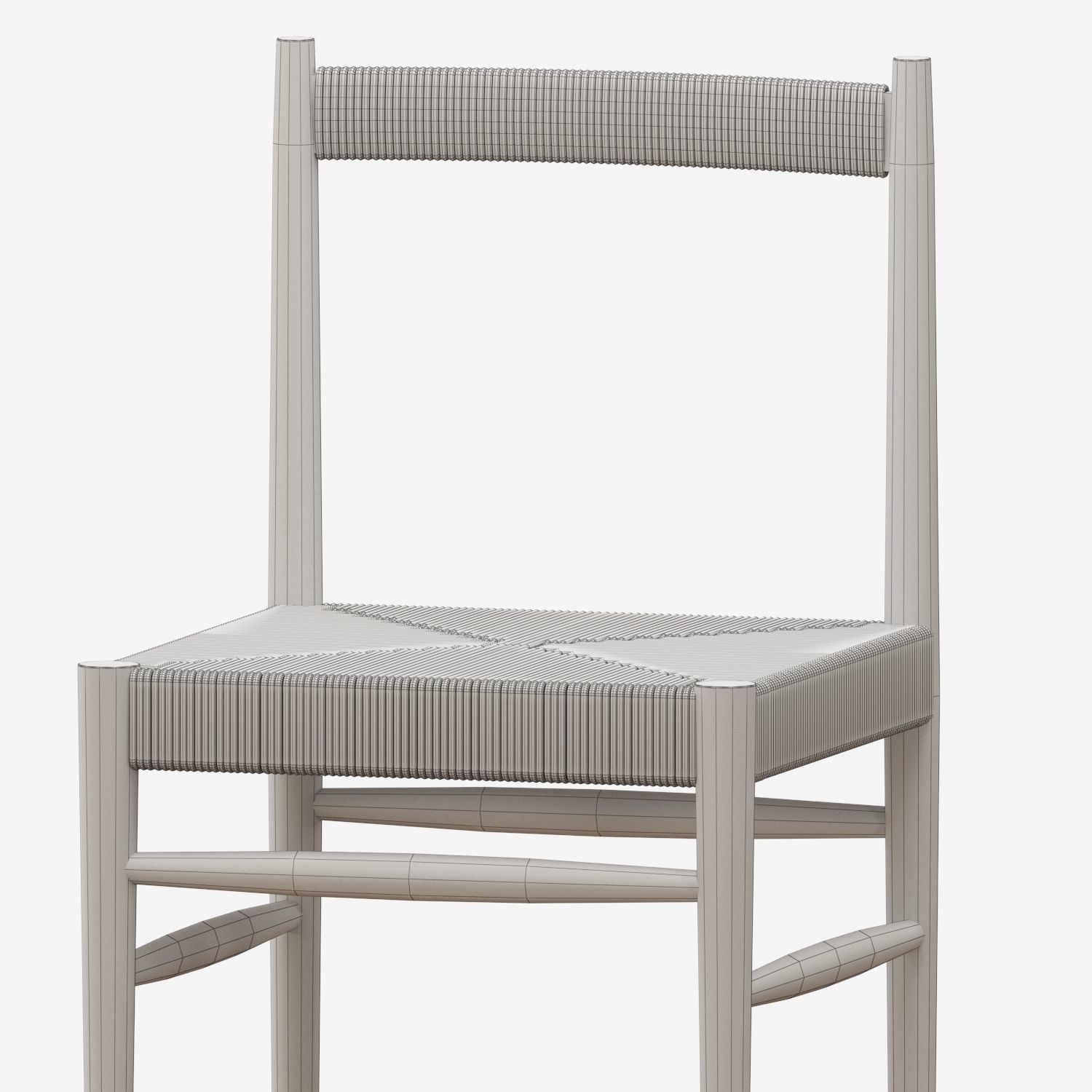 Zara D Shape Table And Woven Mango chairs 3D model_7