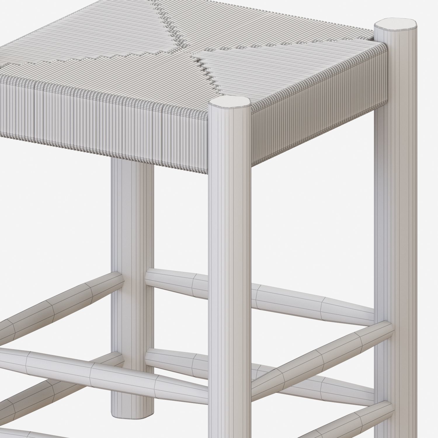 Zara D Shape Table And Woven Mango chairs 3D model_6