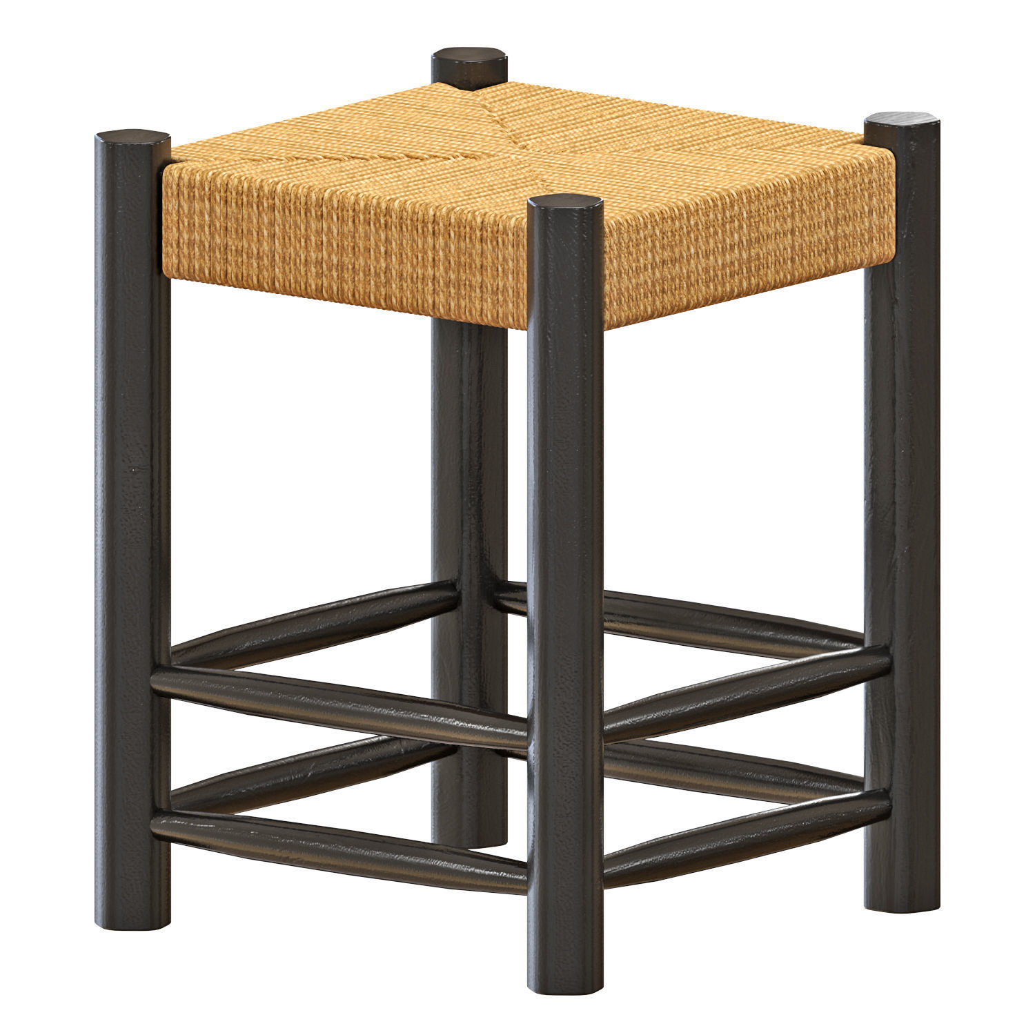 Zara D Shape Table And Woven Mango chairs 3D model_4