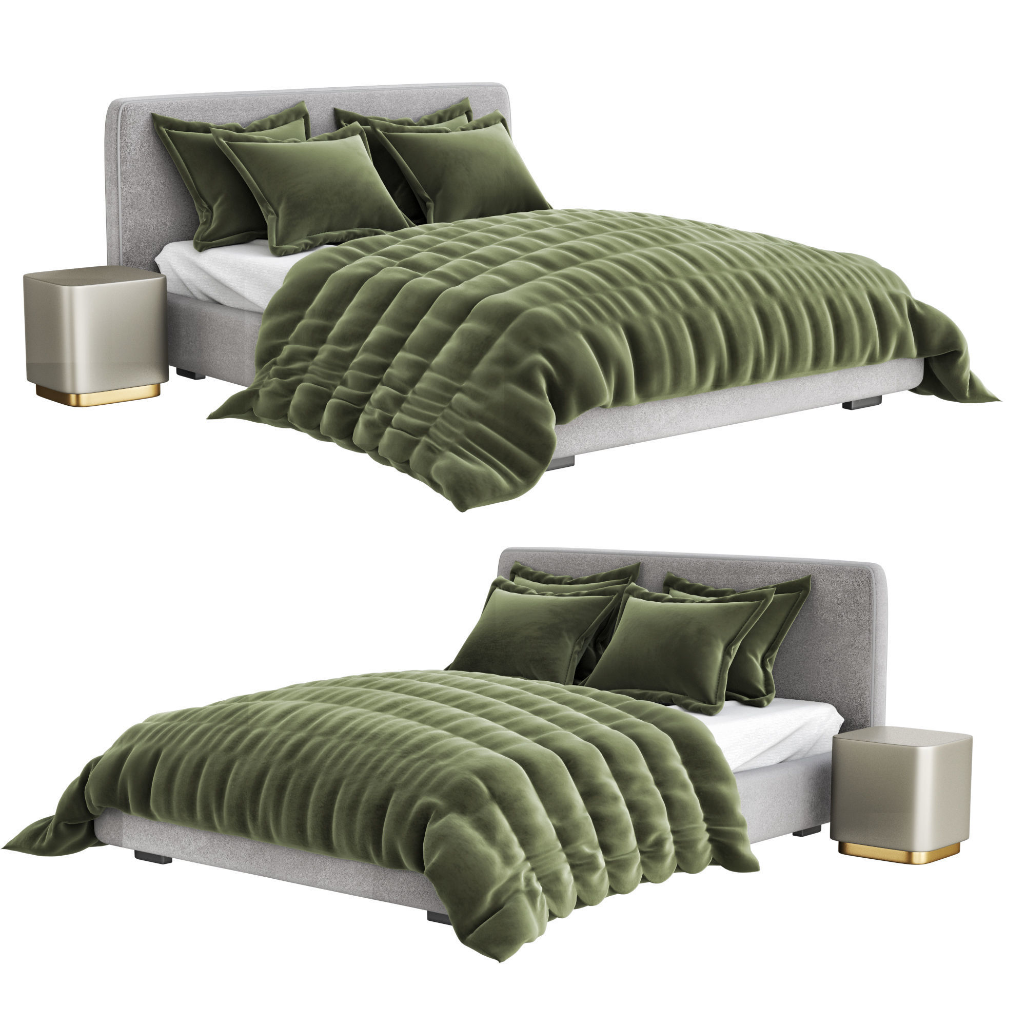 Stone Bed by Meridiani Low-poly 3D model_1