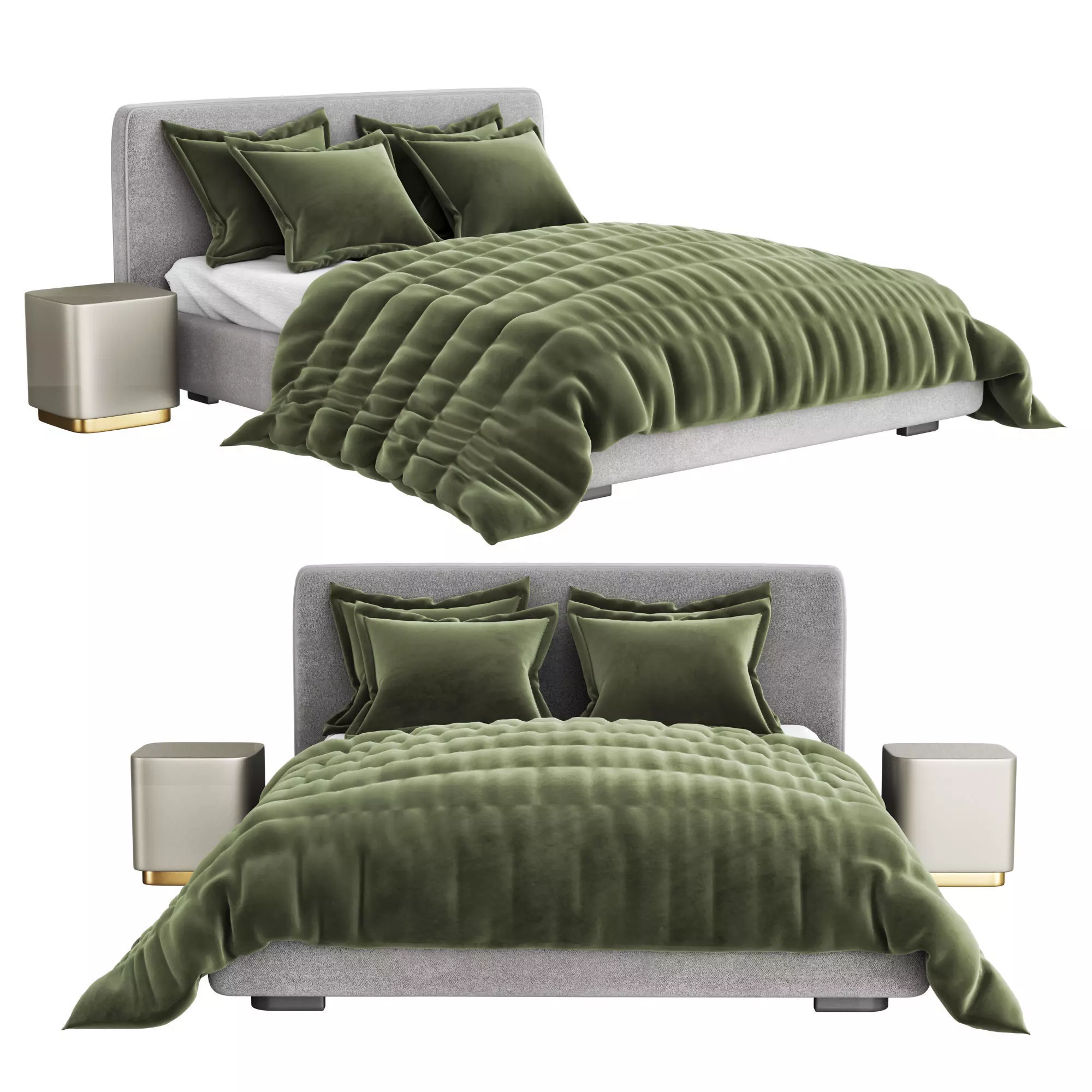 Stone Bed by Meridiani Low-poly 3D model_0