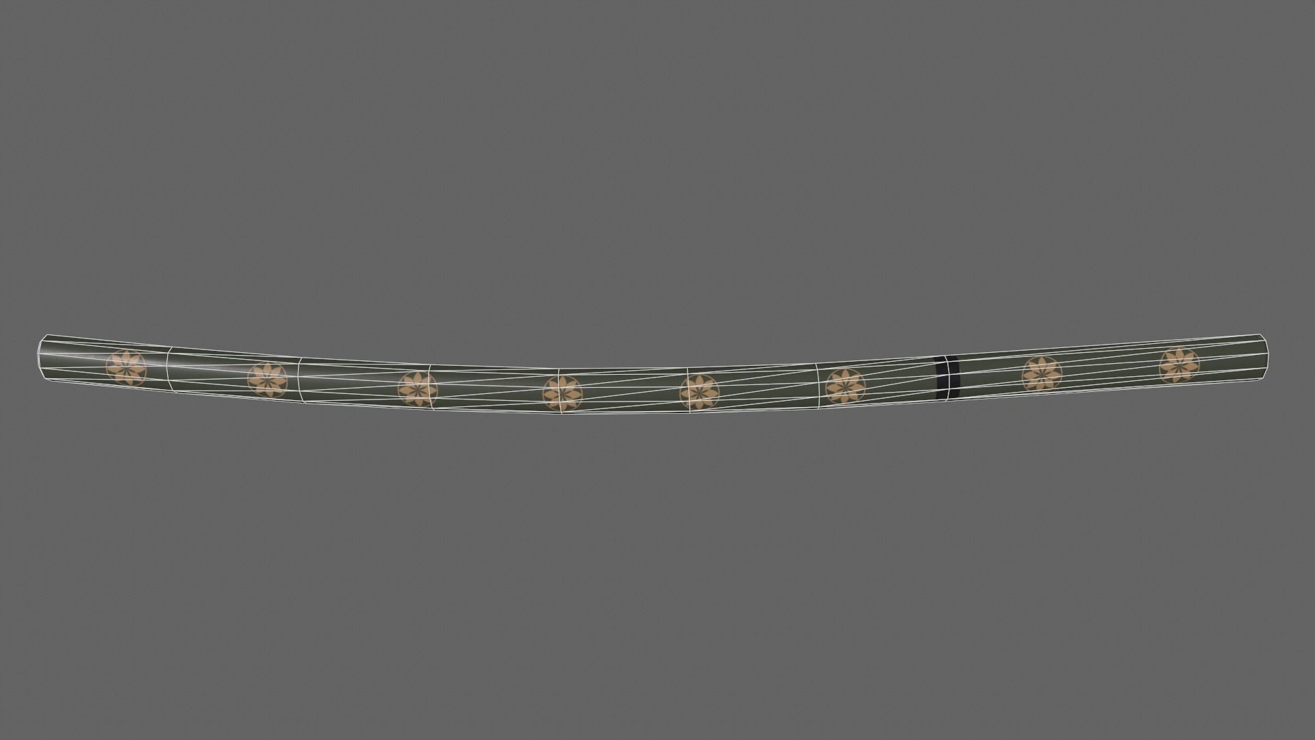PBR Katana Japanese Sword Green V3 Low-poly 3D model_16