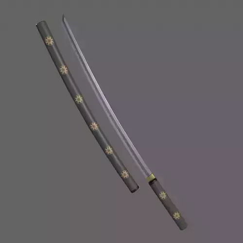 PBR Katana Japanese Sword Green V3