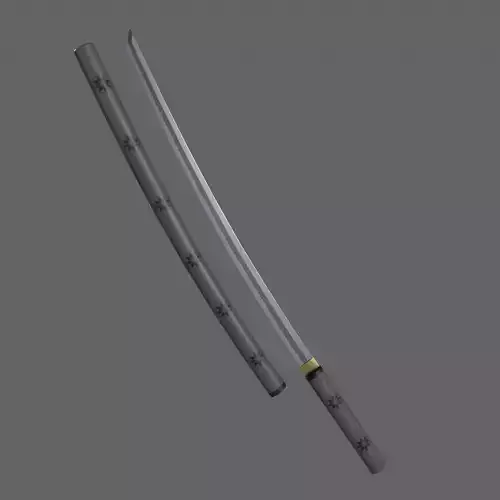 PBR Katana Japanese Sword Grey V3