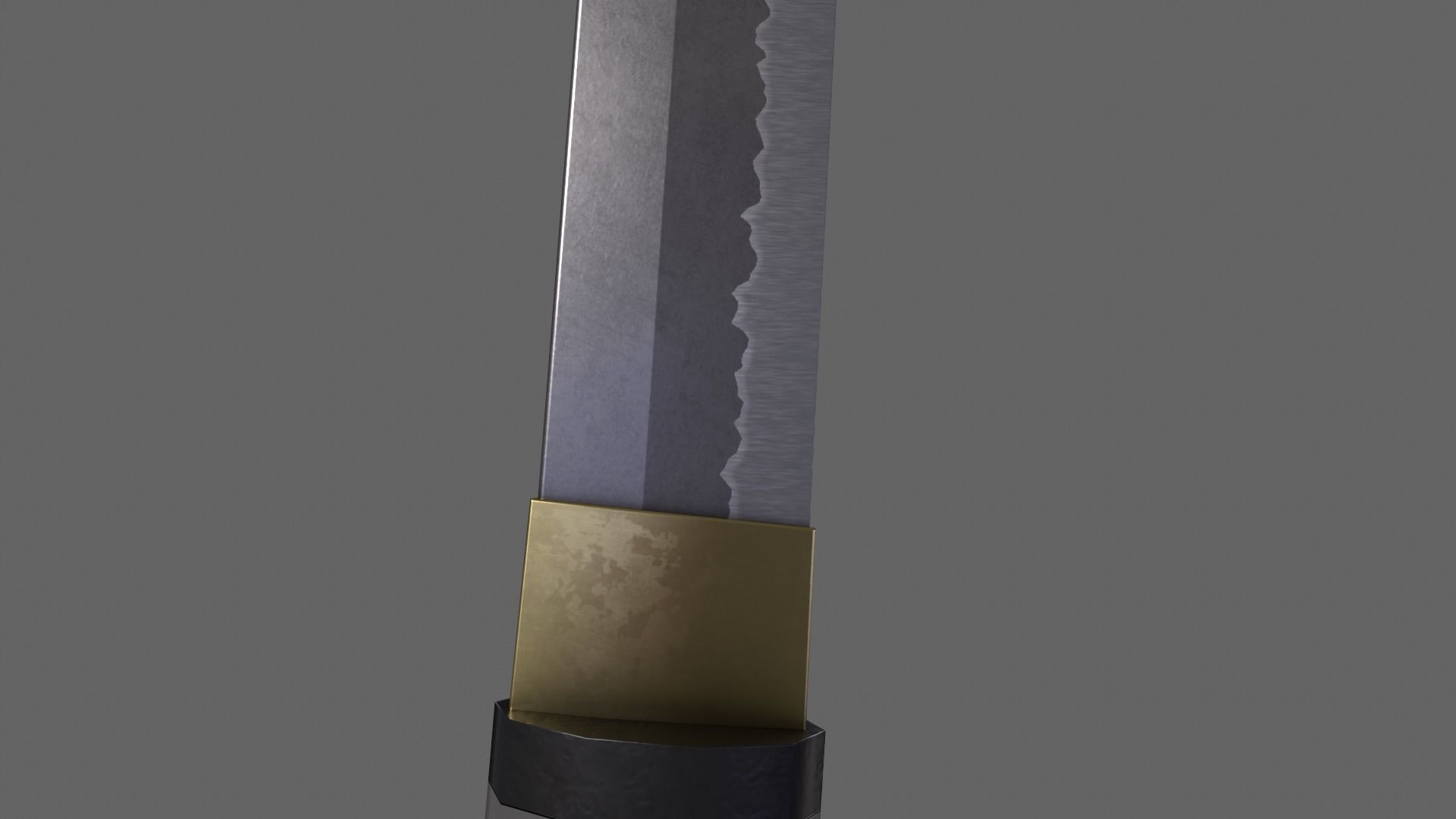 PBR Katana Japanese Sword Grey V3 Low-poly 3D model_9