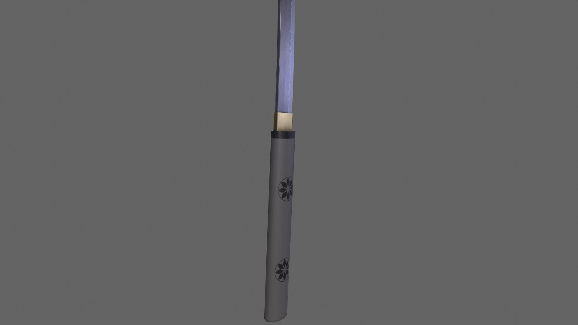 PBR Katana Japanese Sword Grey V3 Low-poly 3D model_8