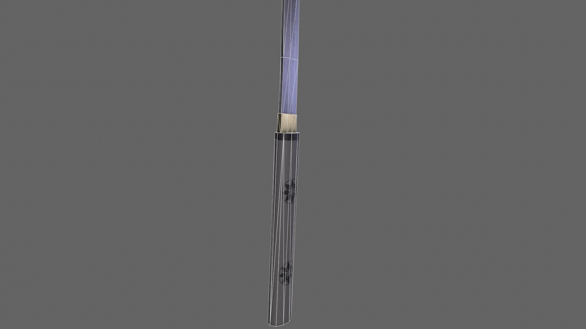 PBR Katana Japanese Sword Grey V3 Low-poly 3D model_18