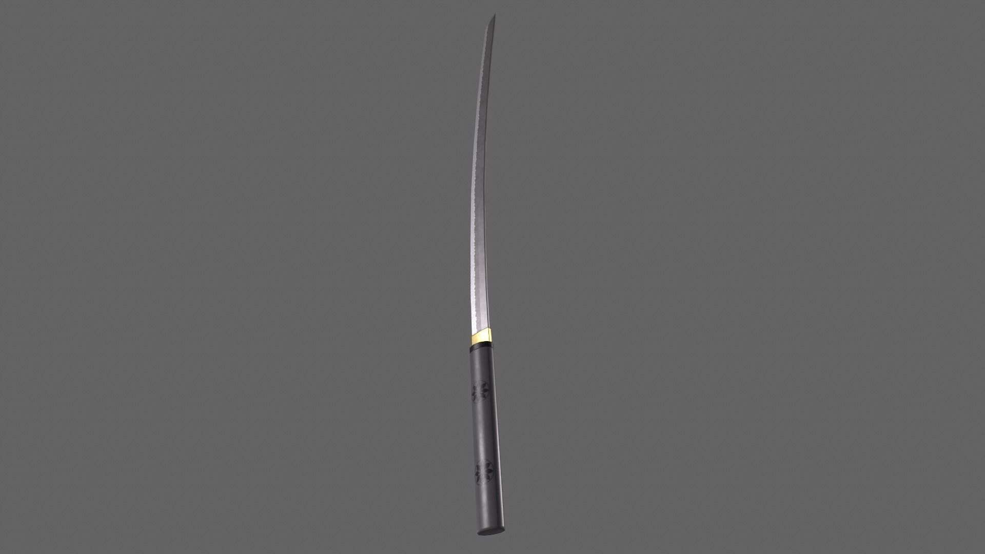 PBR Katana Japanese Sword Grey V3 Low-poly 3D model_11