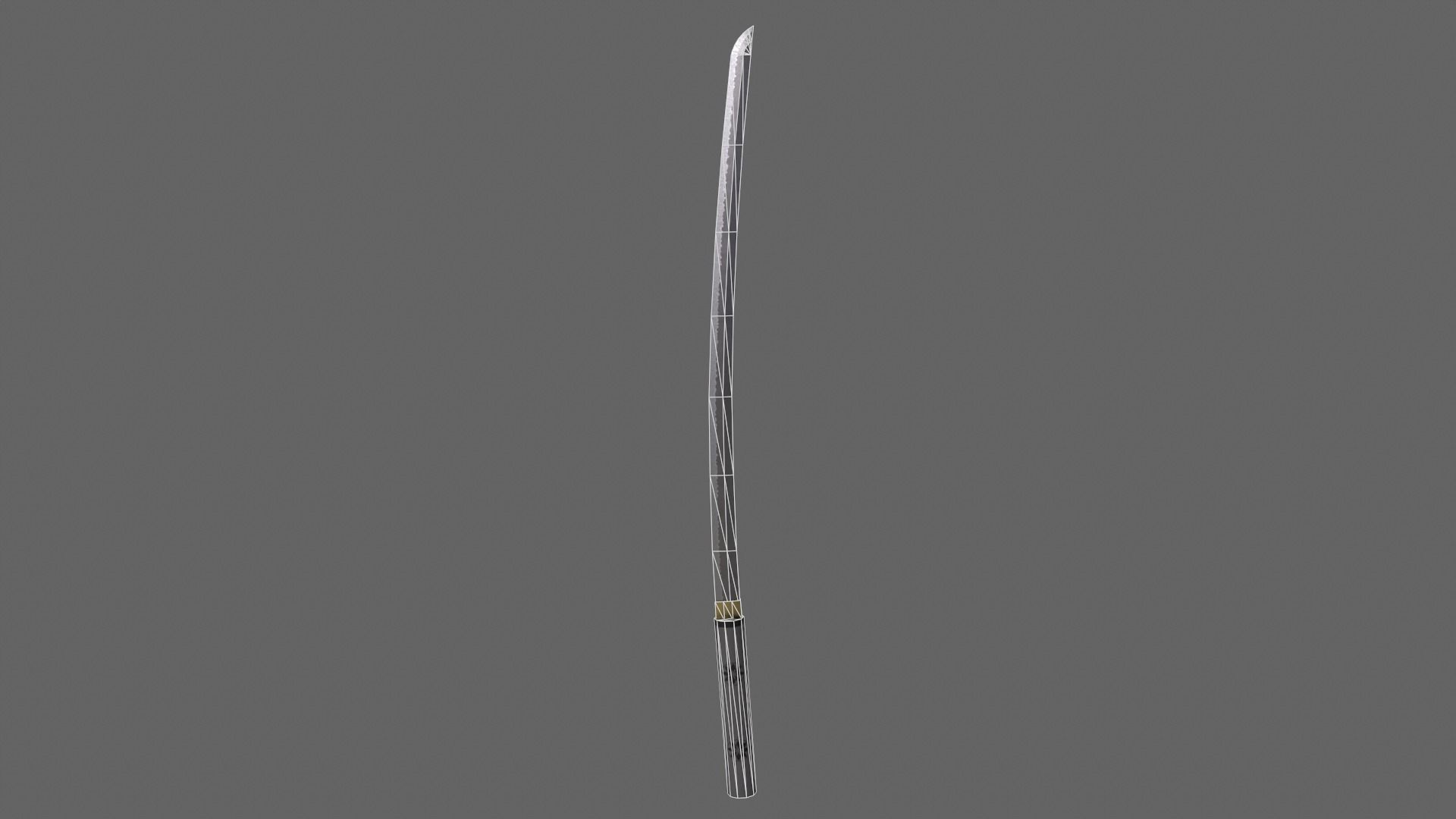 PBR Katana Japanese Sword Grey V3 Low-poly 3D model_17