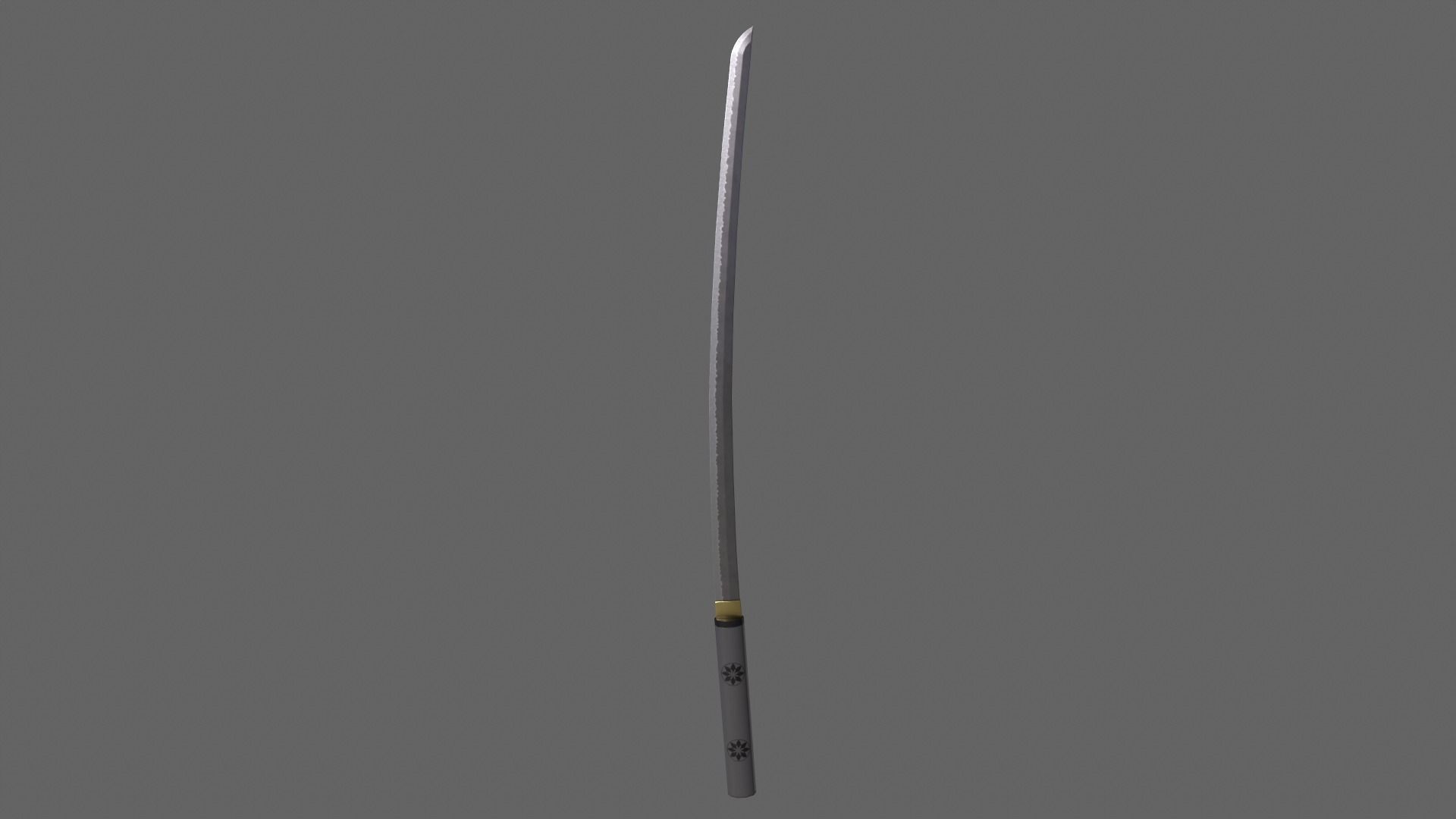 PBR Katana Japanese Sword Grey V3 Low-poly 3D model_7