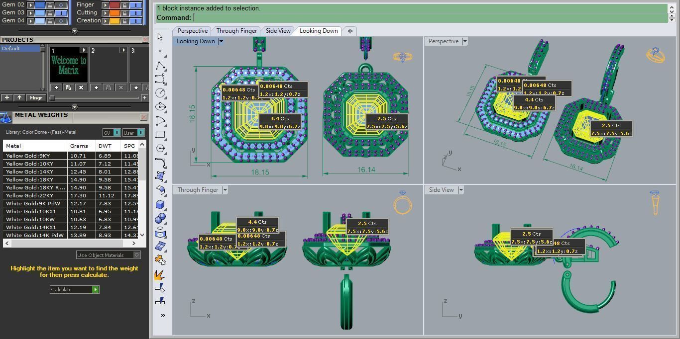 Set S 02 pendant and earring 3D print model_3