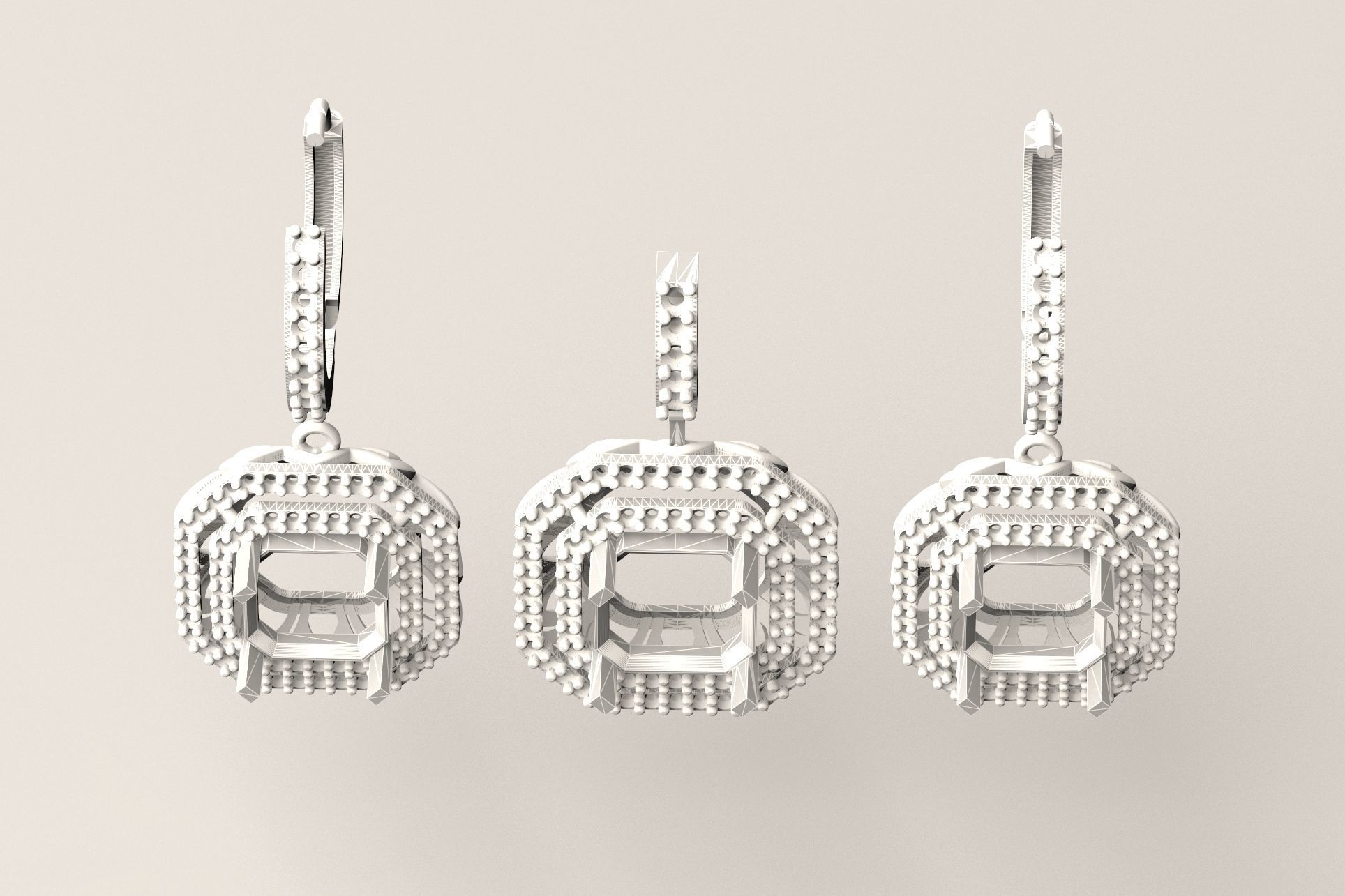 Set S 02 pendant and earring 3D print model_5