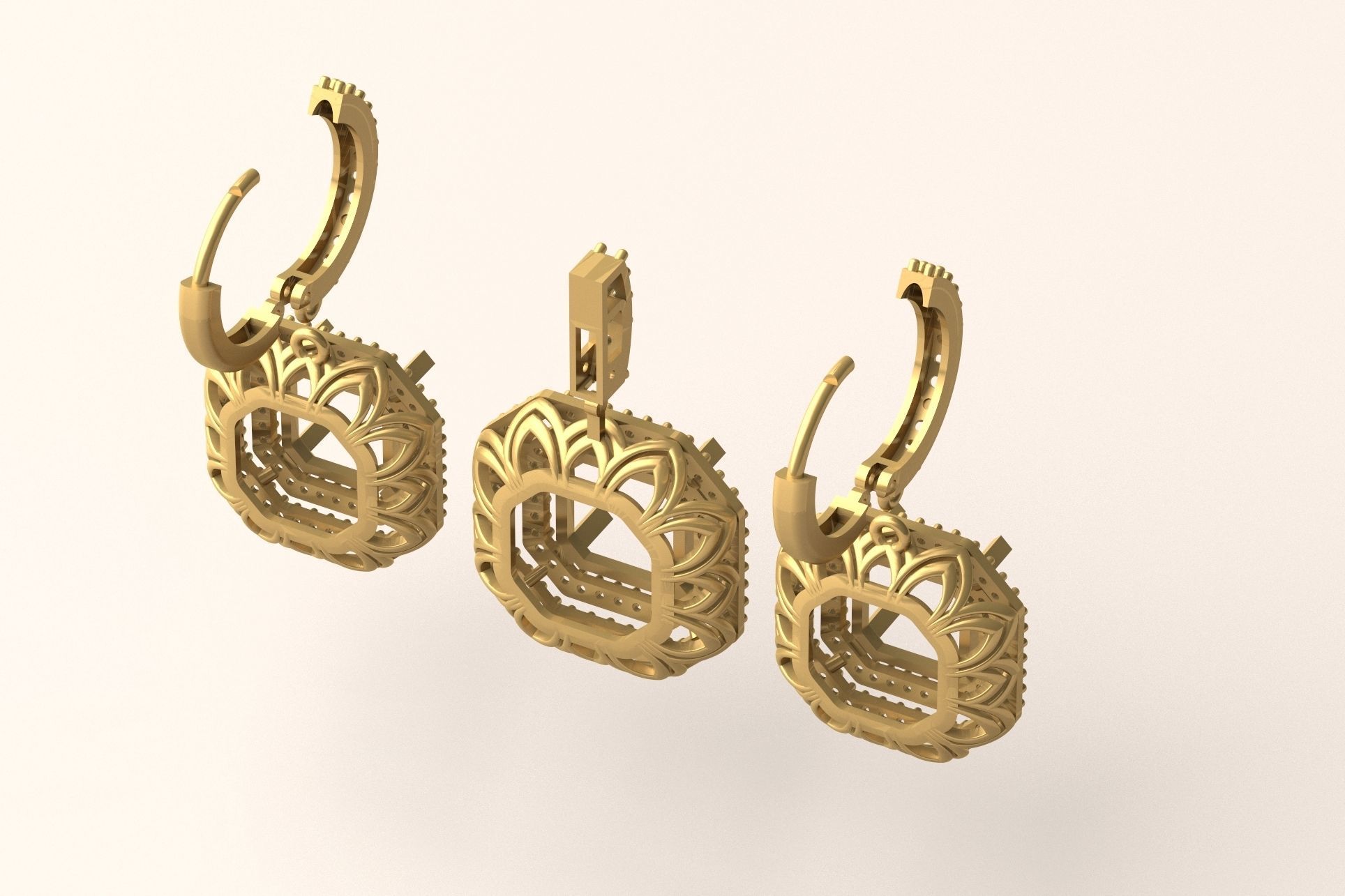 Set S 02 pendant and earring 3D print model_2