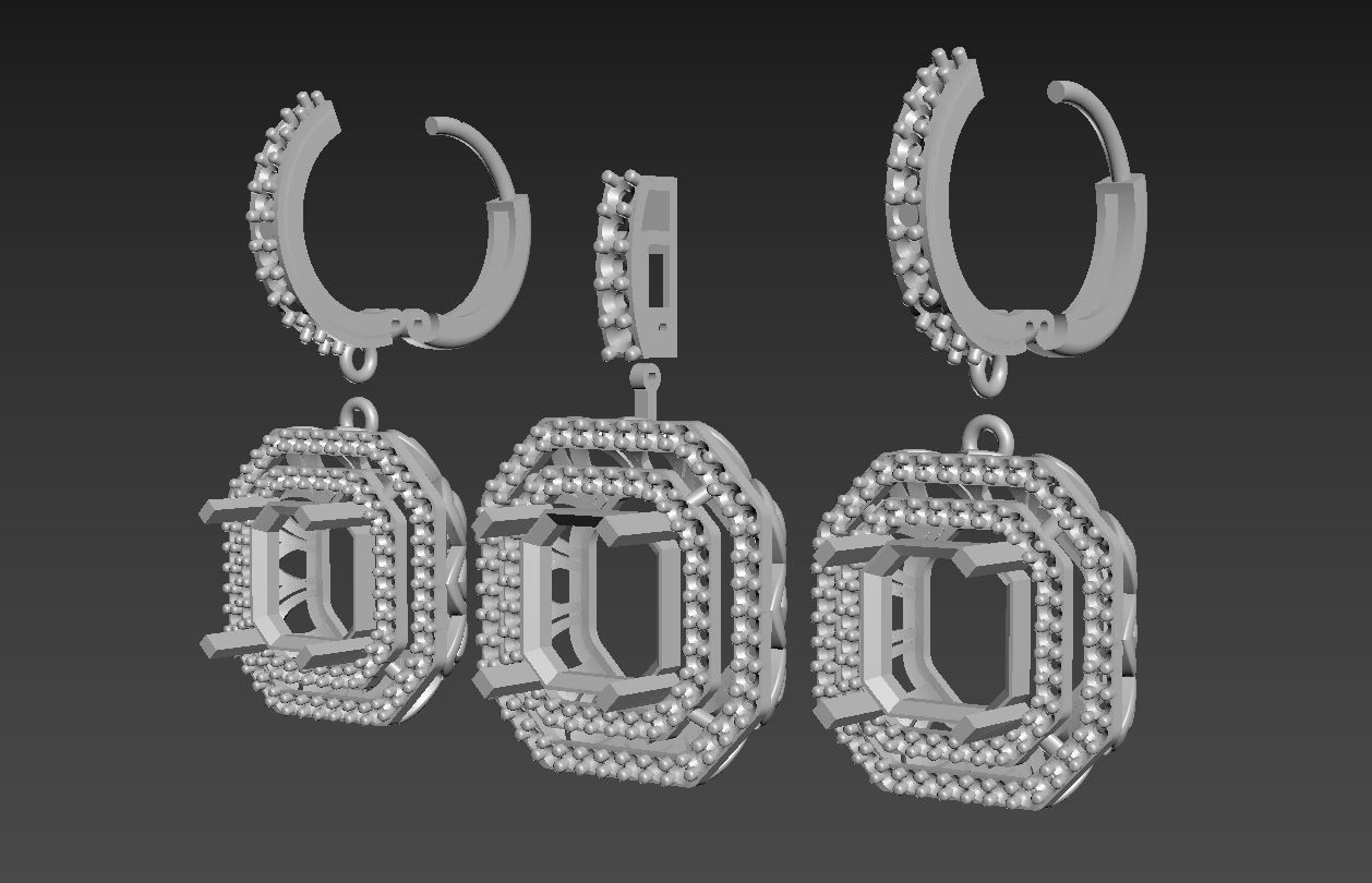 Set S 02 pendant and earring 3D print model_7