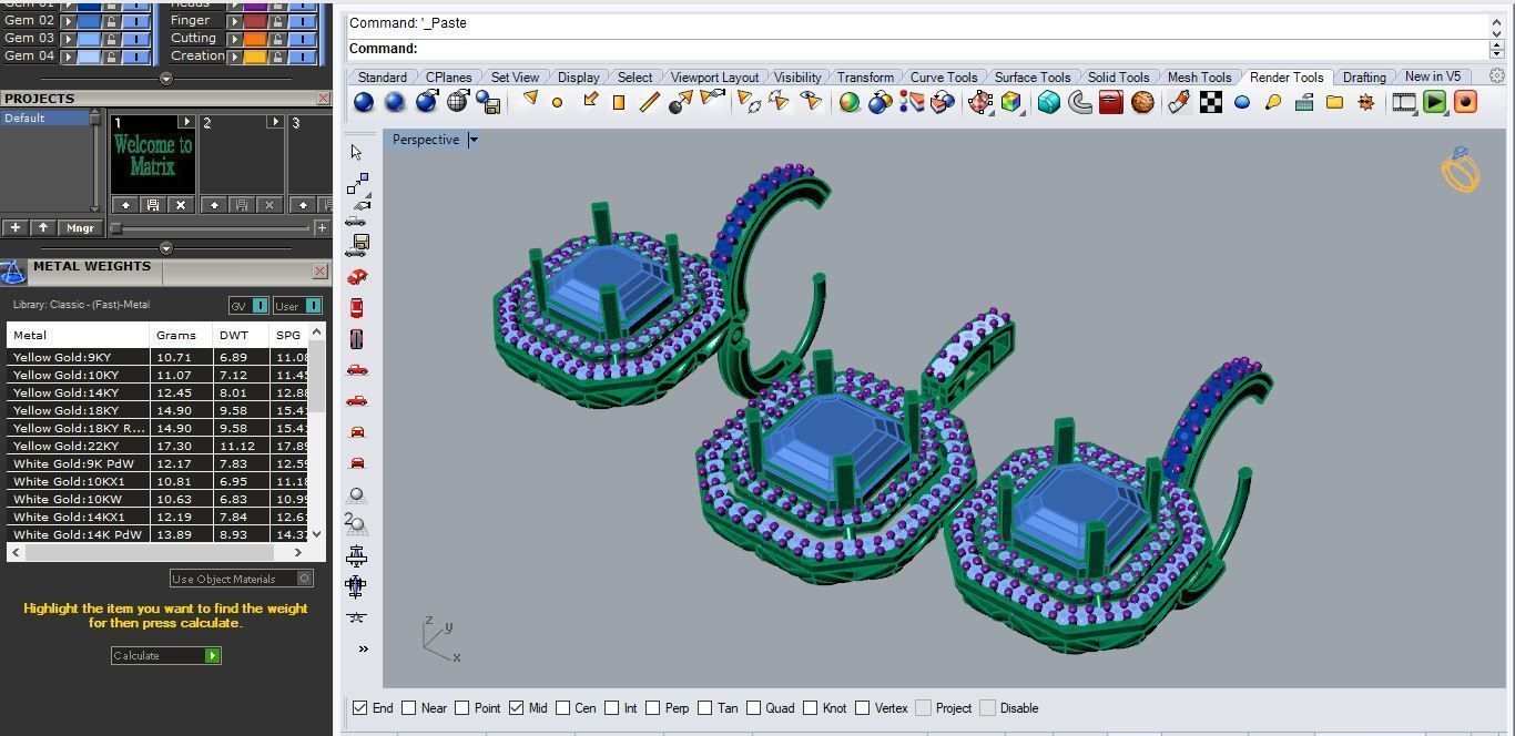Set S 02 pendant and earring 3D print model_4