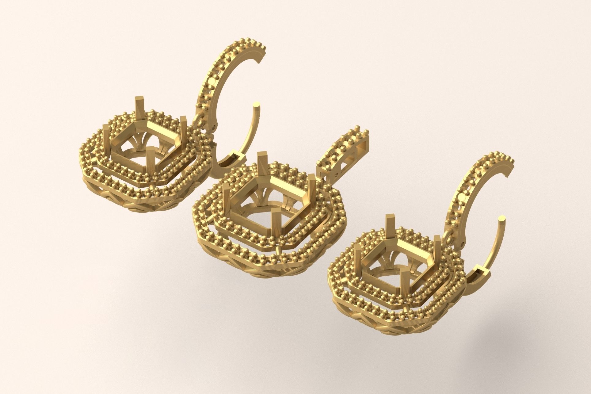 Set S 02 pendant and earring 3D print model_1