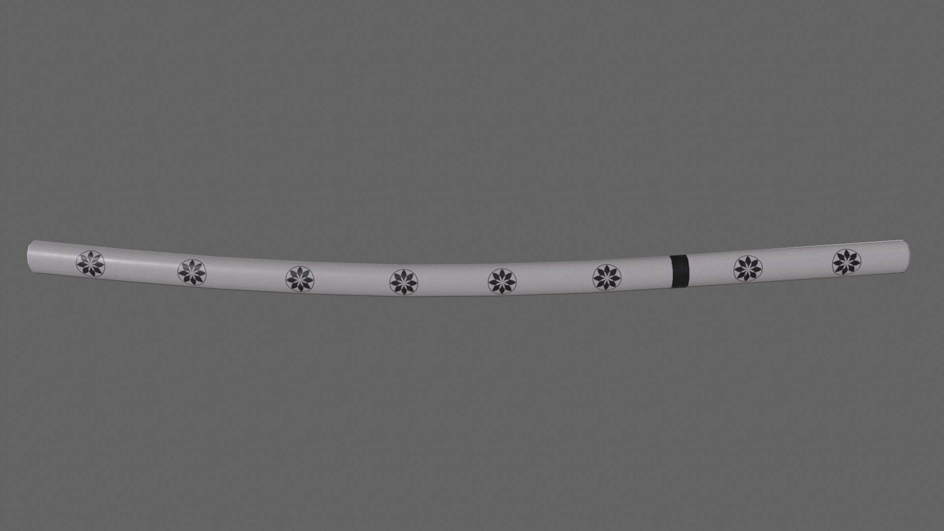 PBR Katana Japanese Sword White V3 Low-poly 3D model_6
