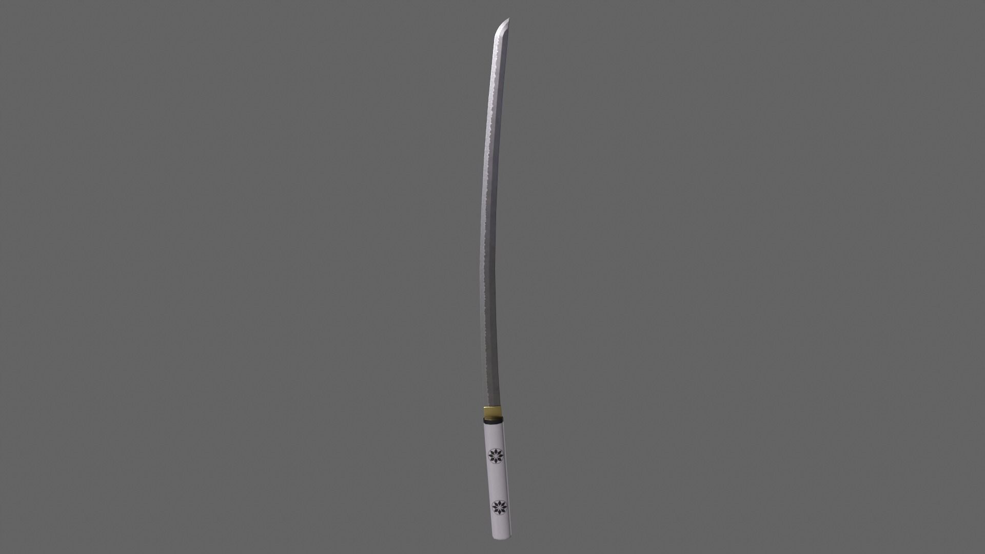 PBR Katana Japanese Sword White V3 Low-poly 3D model_7