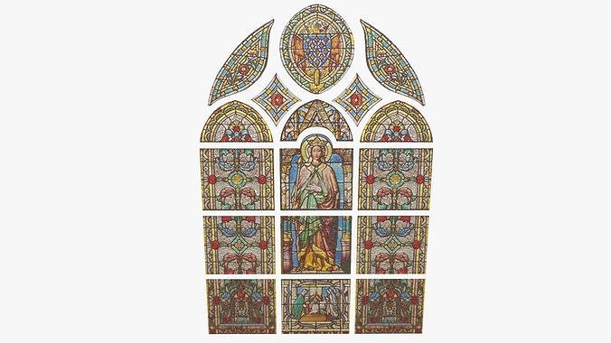 Stained Glass Low-poly 3D model