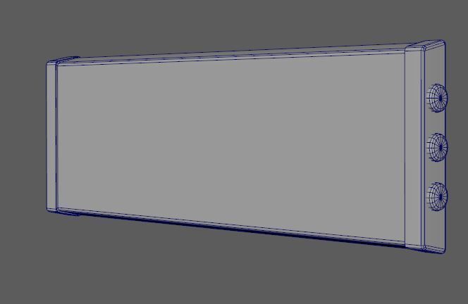 Digital Wall Clock Low-poly 3D model_6