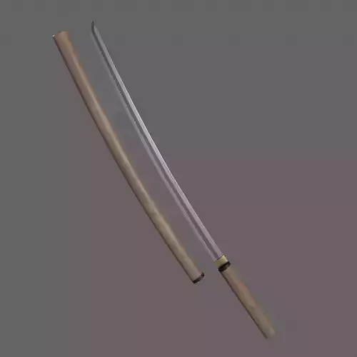 PBR Katana Japanese Sword Light Wood V3