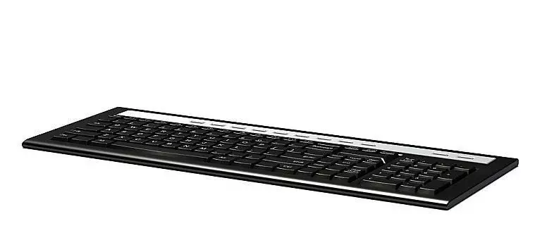 Wide Black Computer Keyboard 3D model_0