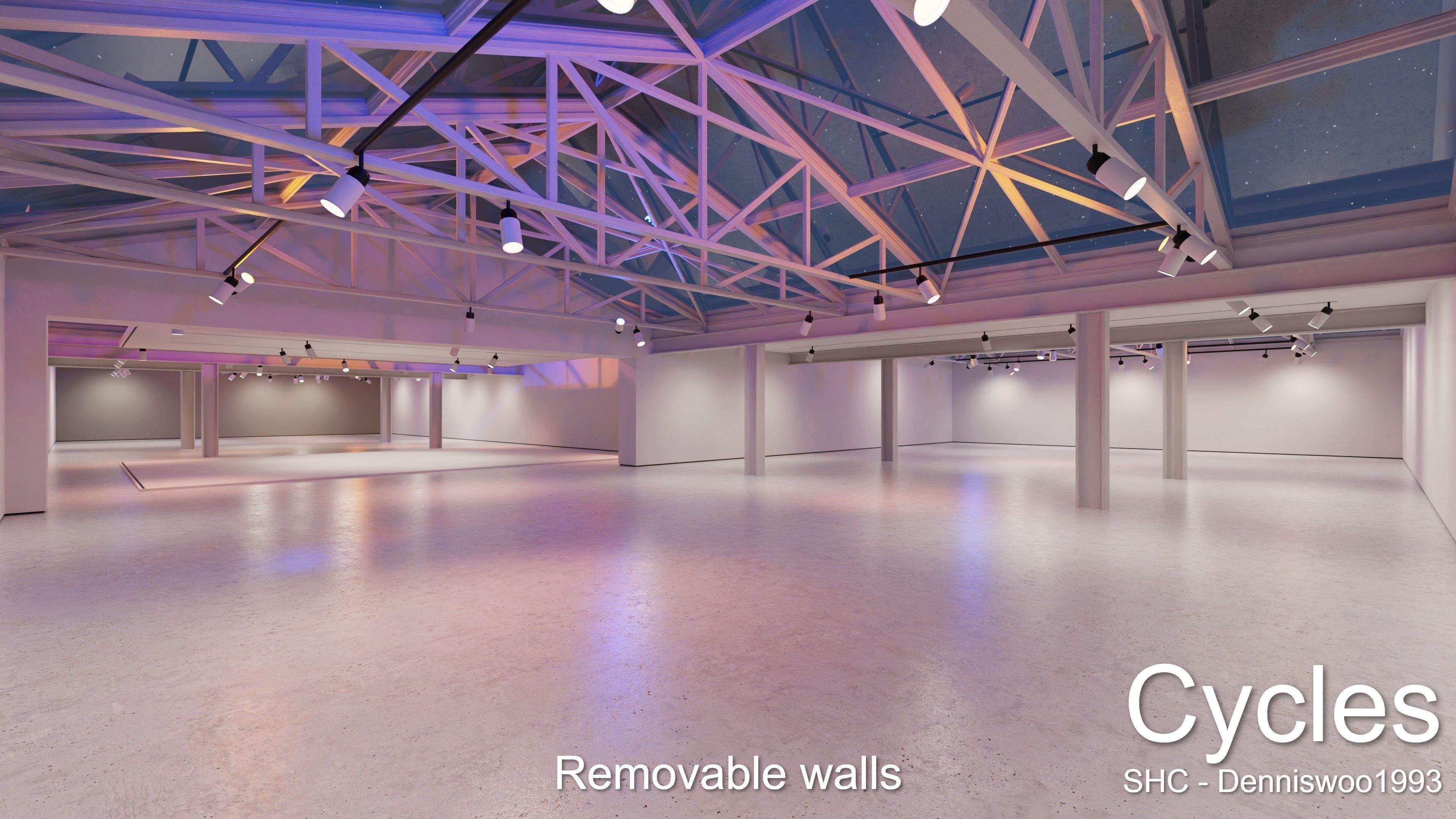 Modern Art Gallery and Photo Studio Day and Night Low-poly 3D model_10