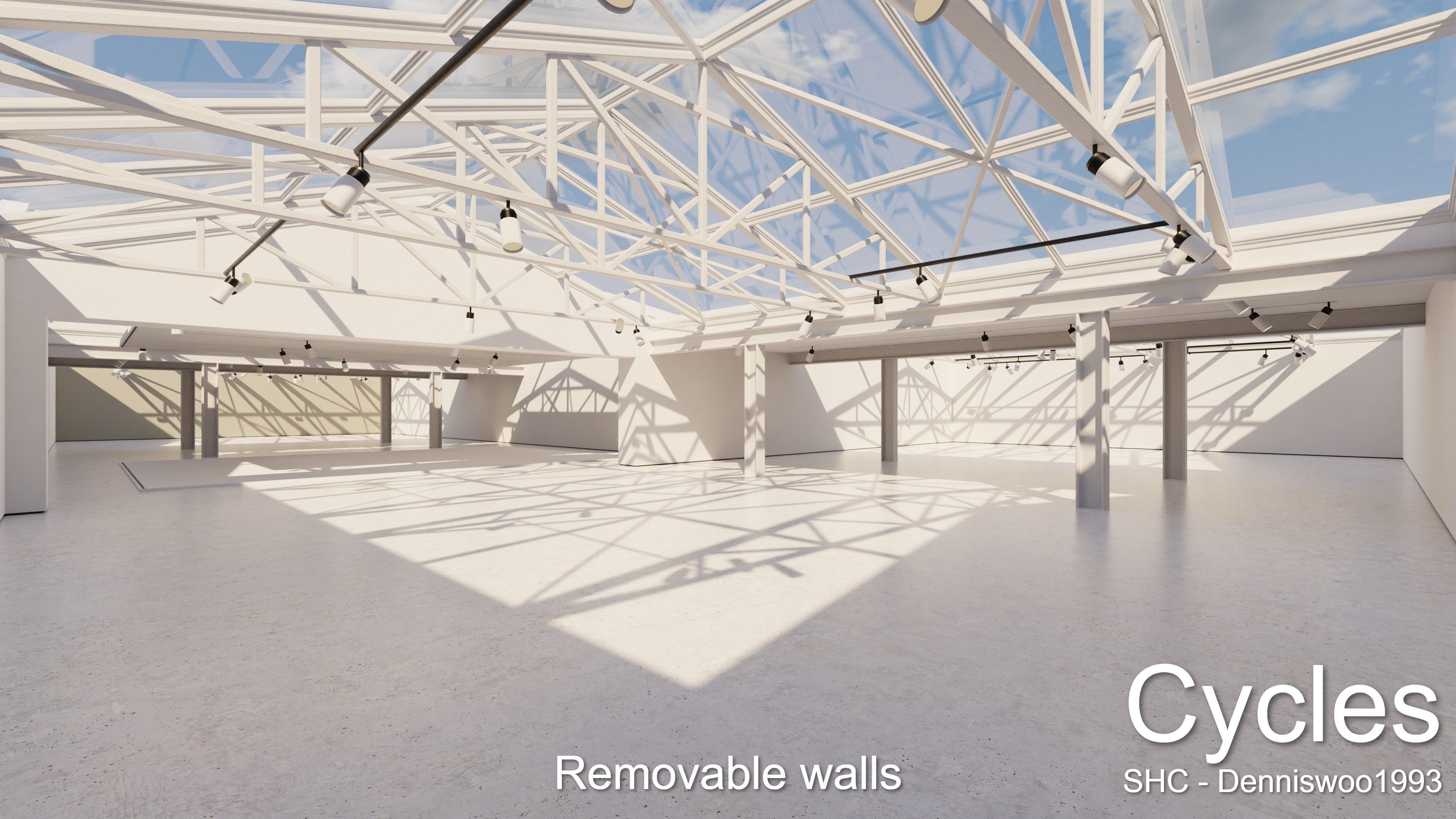 Modern Art Gallery and Photo Studio Day and Night Low-poly 3D model_11