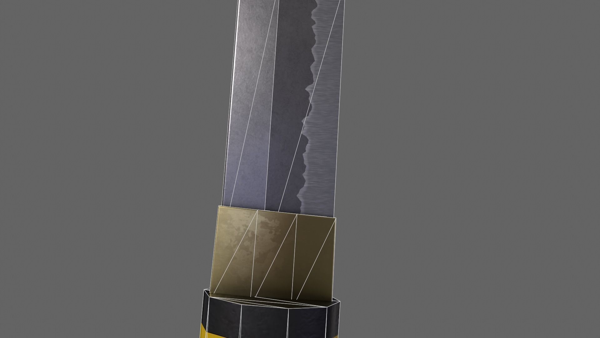 PBR Katana Japanese Sword Yellow V3 Low-poly 3D model_19
