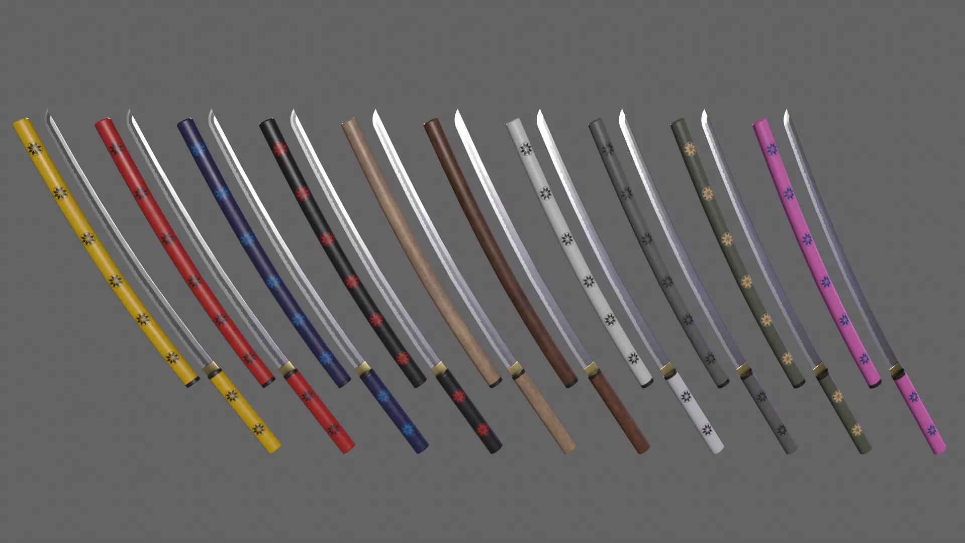 PBR Katana Japanese Sword V3 Low-poly 3D model