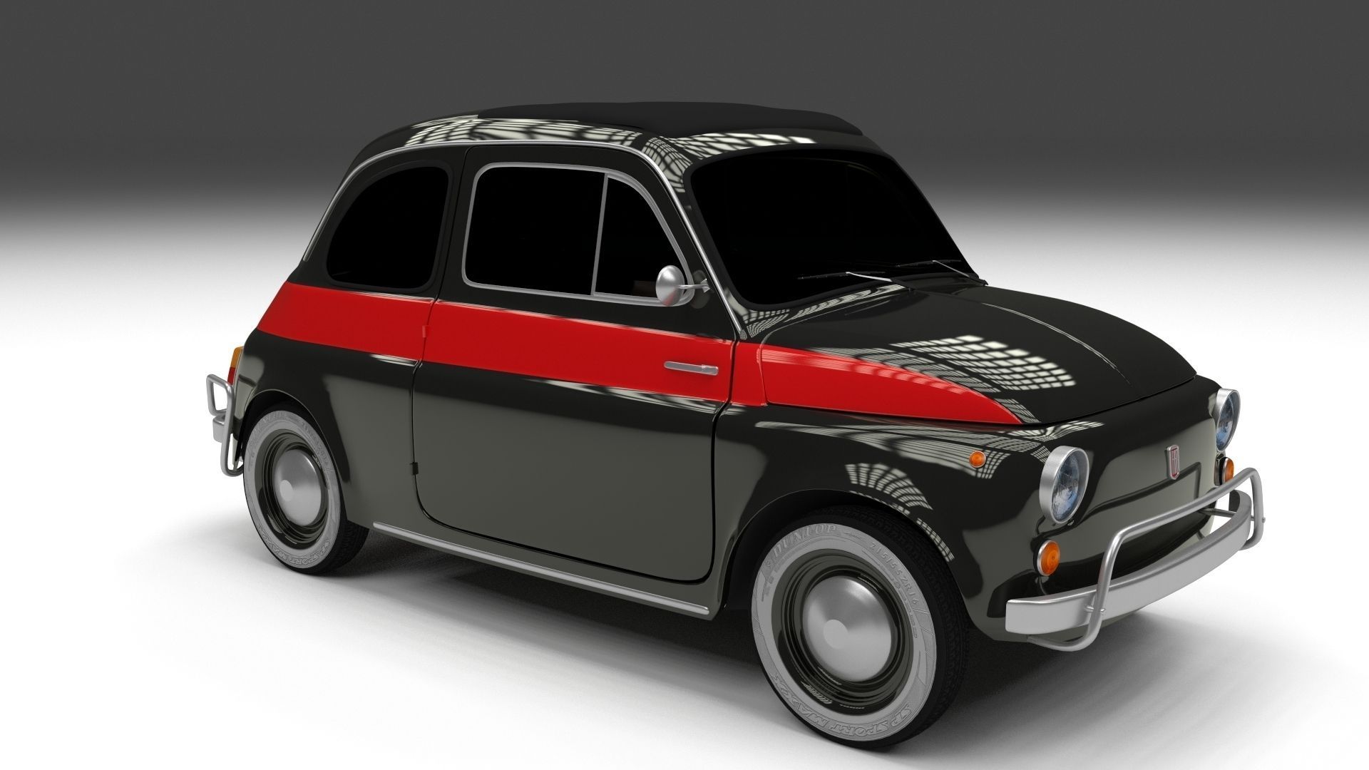 Fiat 500 Nuova Sport 1958 HDRI 3D model_7