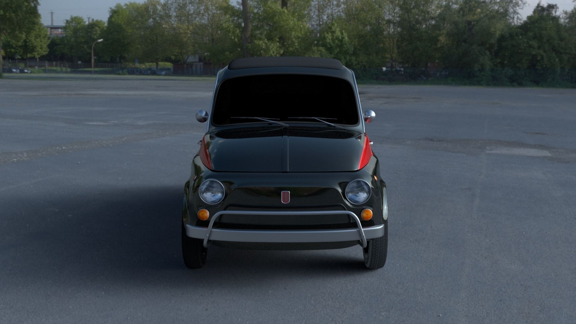 Fiat 500 Nuova Sport 1958 HDRI 3D model_2