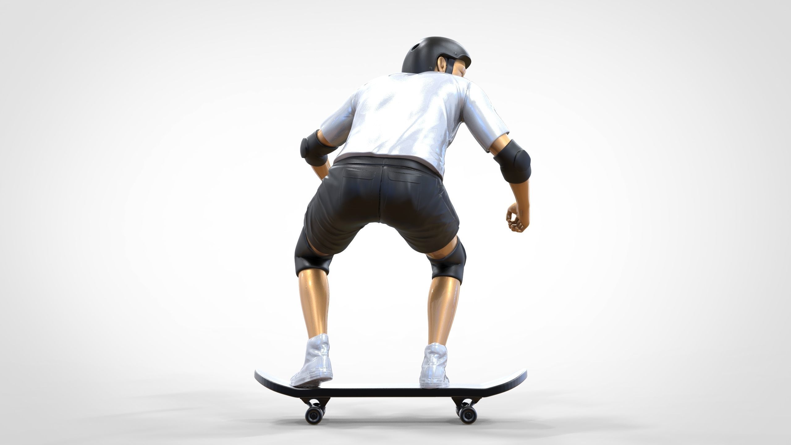 N1 Skateboarder Skateboarding with skateboard 3D print model_21