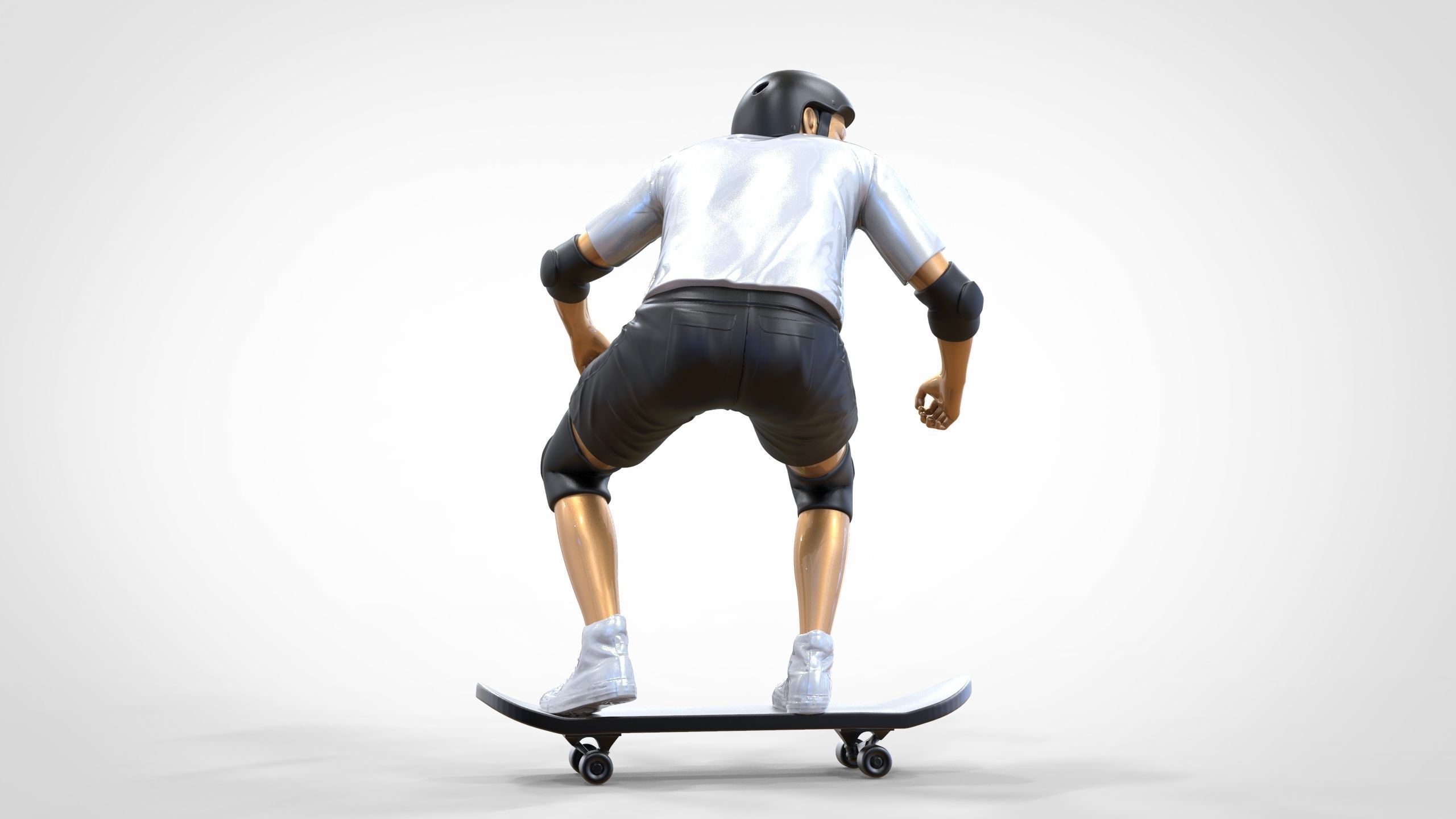 N1 Skateboarder Skateboarding with skateboard 3D print model_20