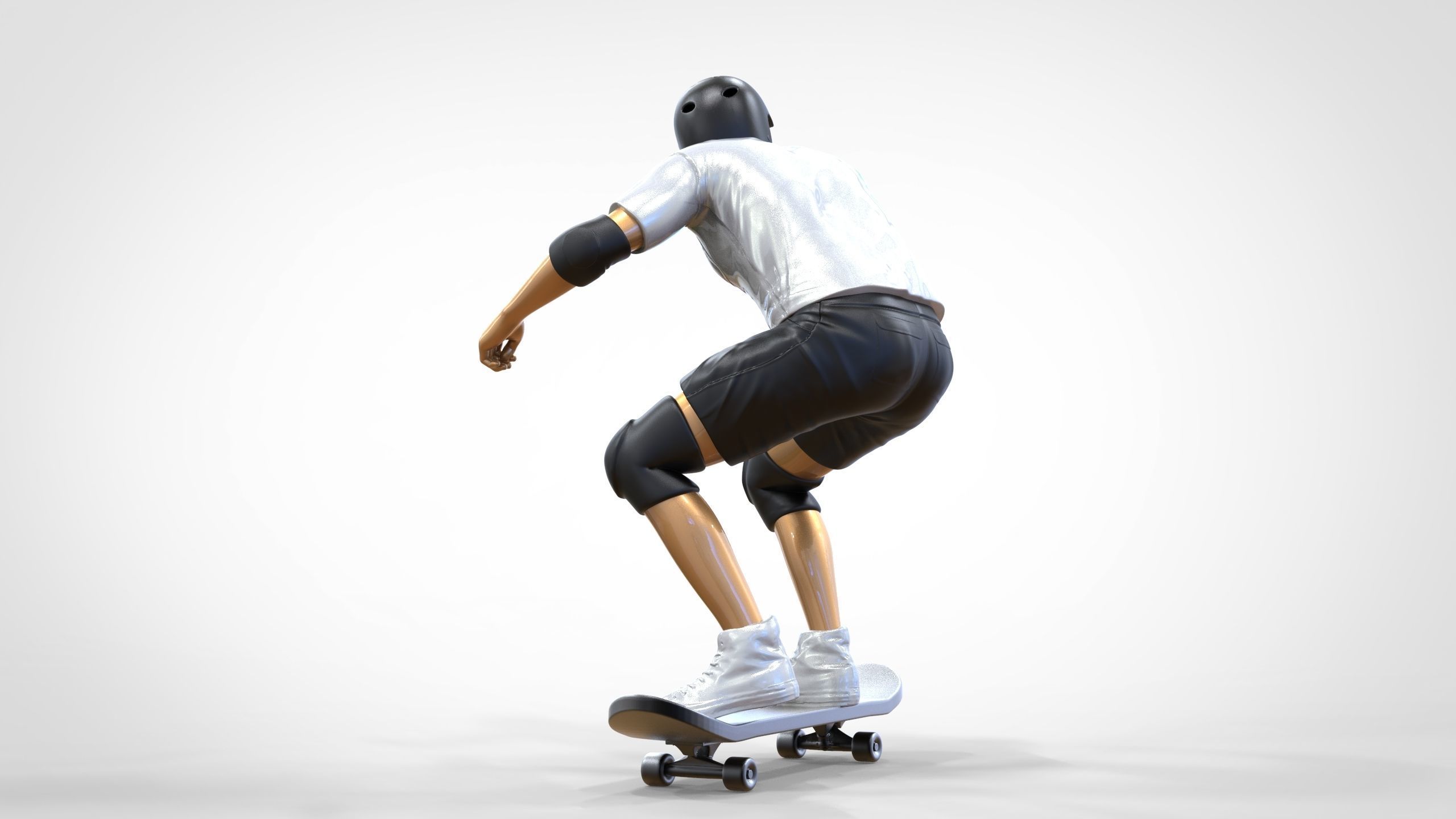 N1 Skateboarder Skateboarding with skateboard 3D print model_15
