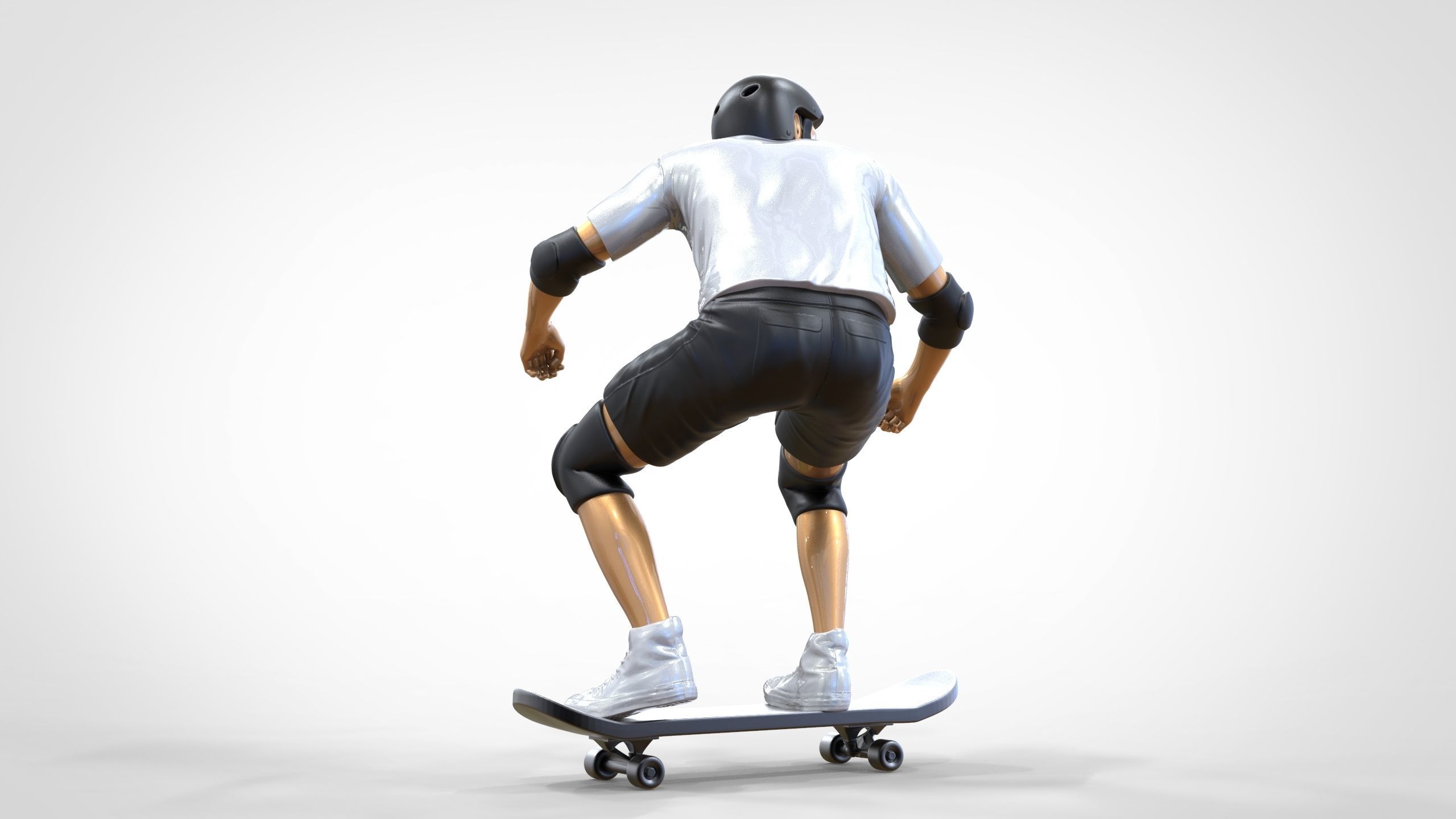 N1 Skateboarder Skateboarding with skateboard 3D print model_18