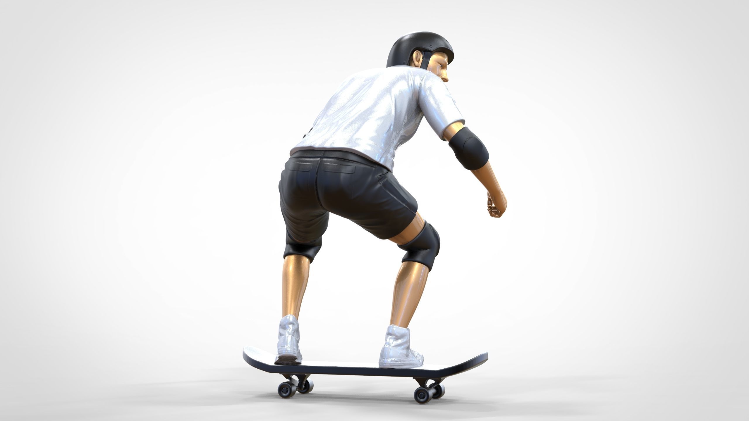 N1 Skateboarder Skateboarding with skateboard 3D print model_23