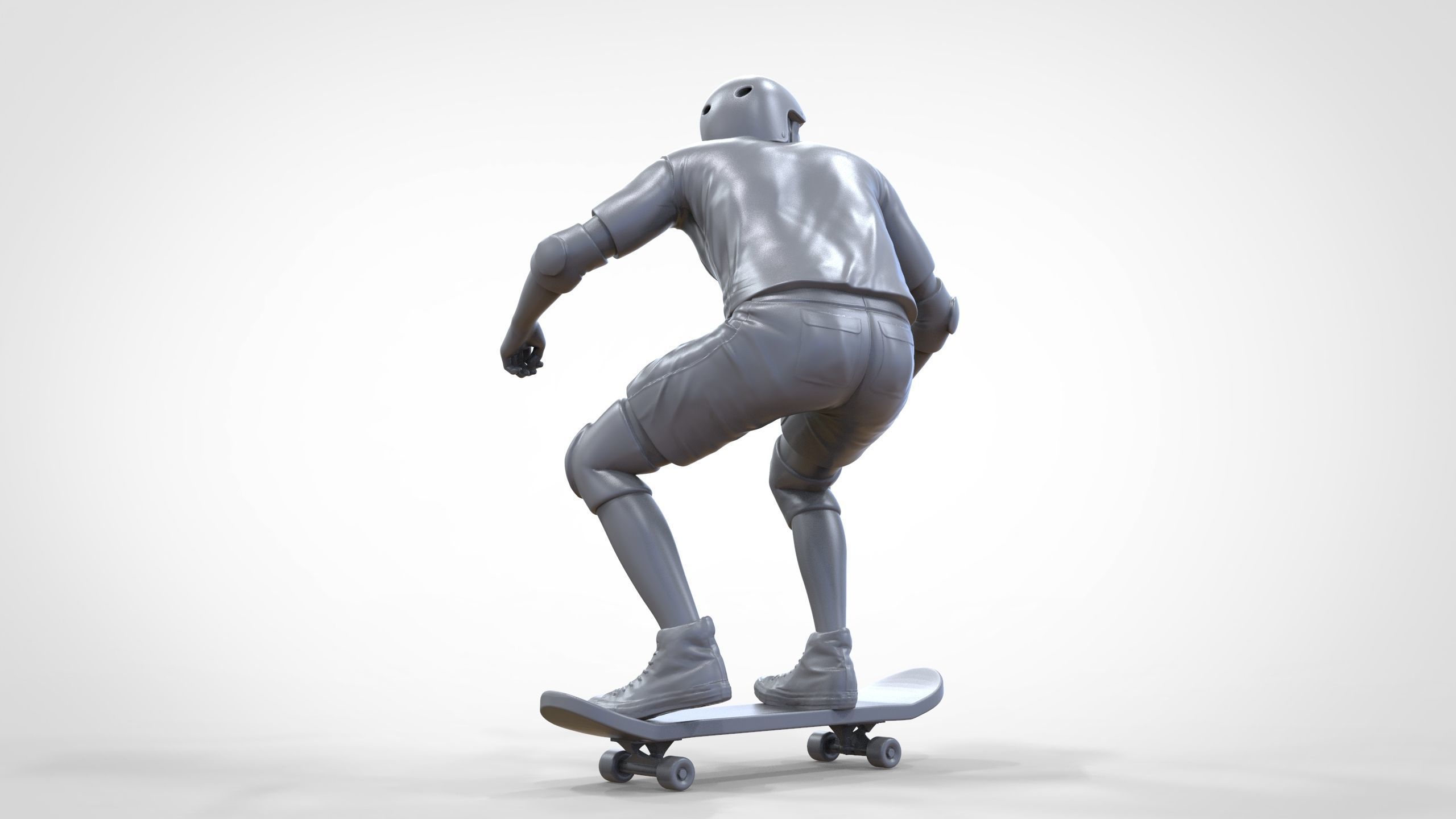 N1 Skateboarder Skateboarding with skateboard 3D print model_51