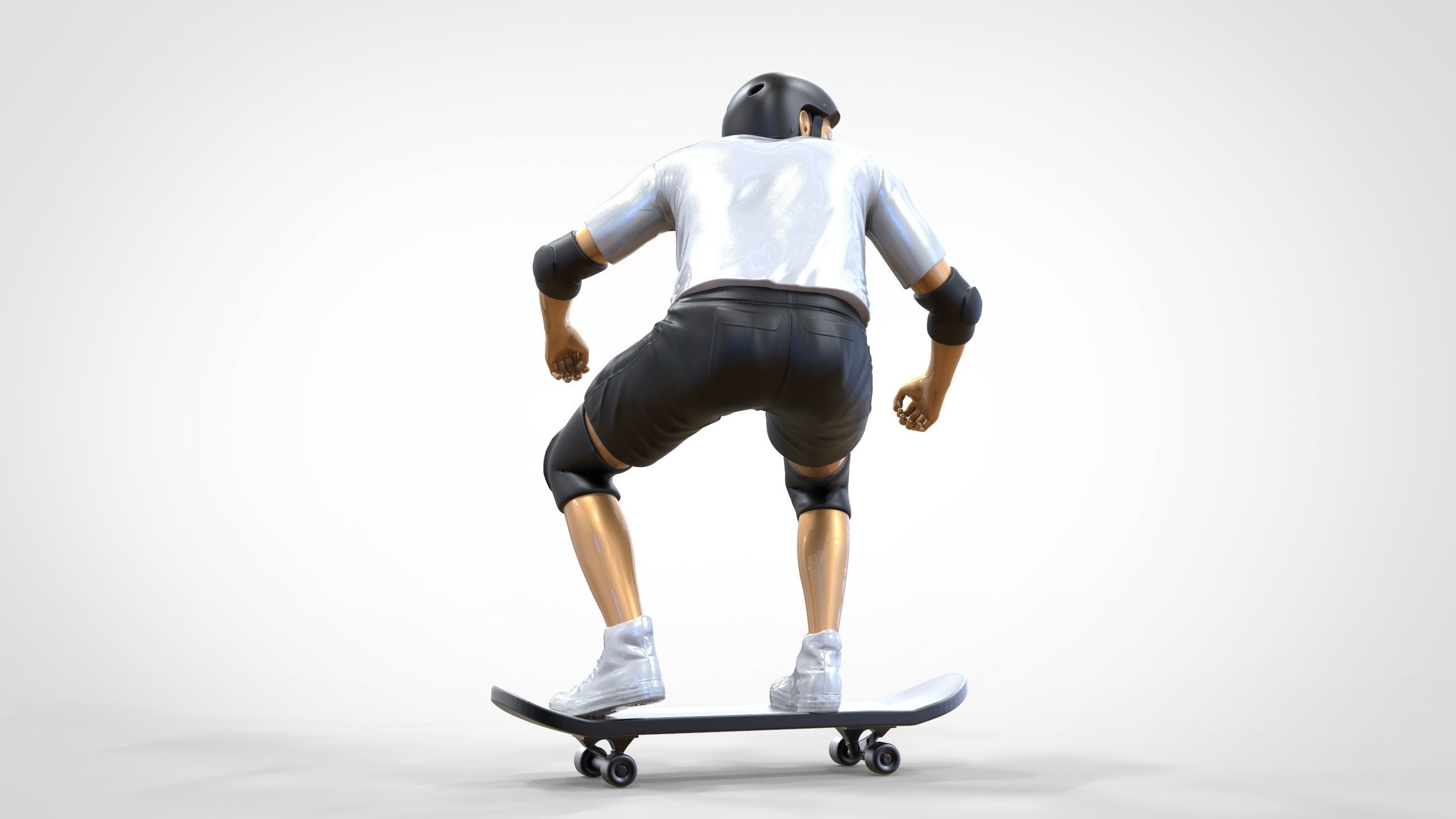 N1 Skateboarder Skateboarding with skateboard 3D print model_19