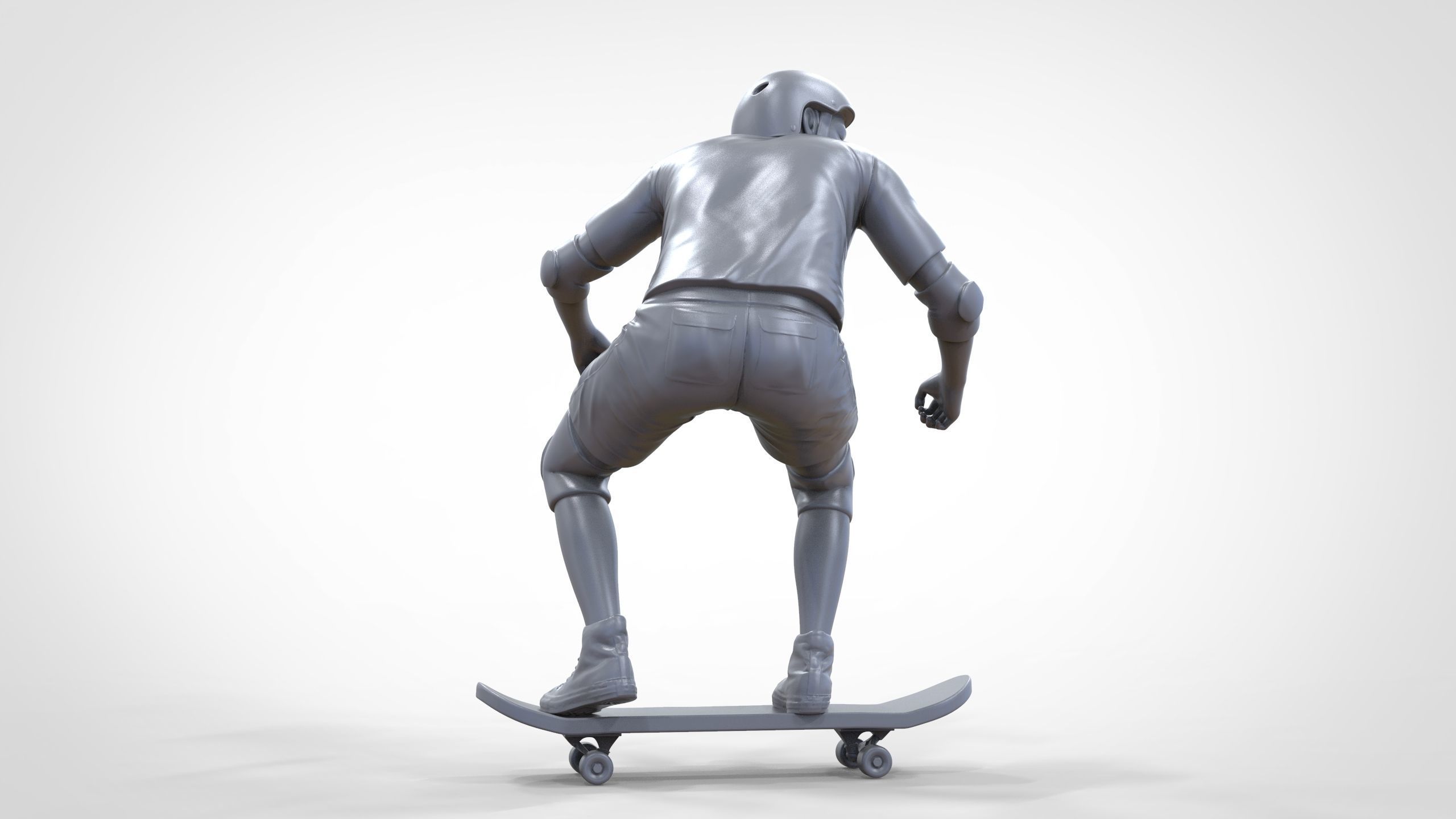 N1 Skateboarder Skateboarding with skateboard 3D print model_52