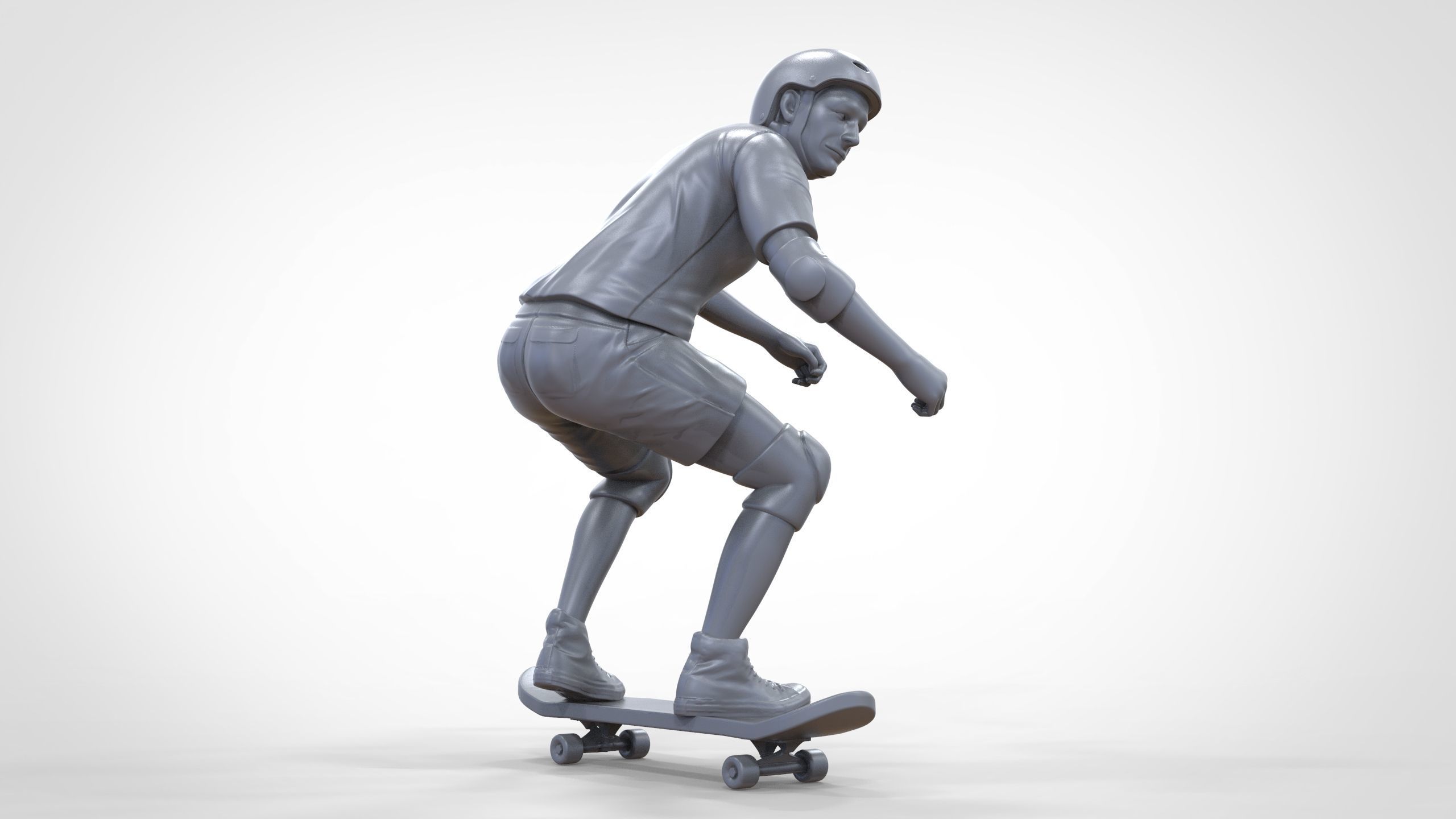 N1 Skateboarder Skateboarding with skateboard 3D print model_42