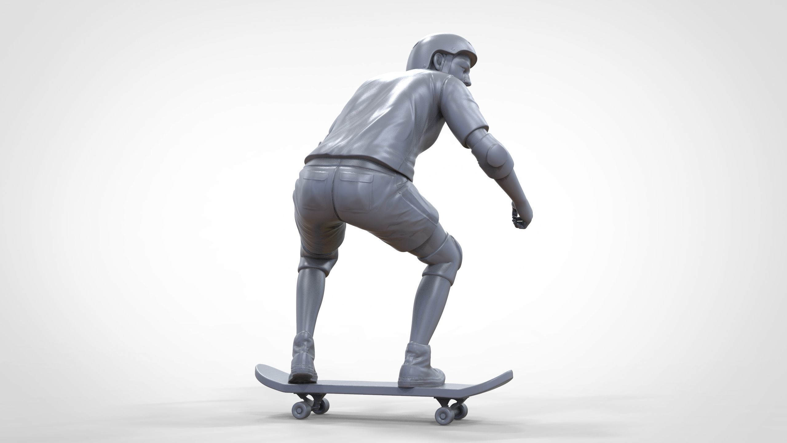 N1 Skateboarder Skateboarding with skateboard 3D print model_41
