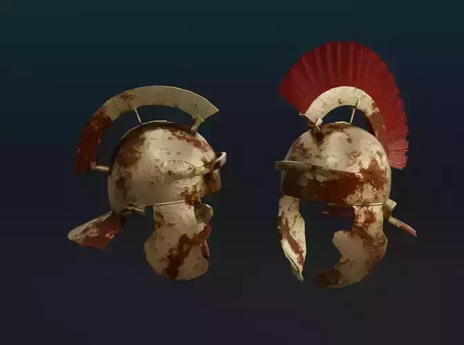 Rusted Roman Helmet  Low-poly 3D model