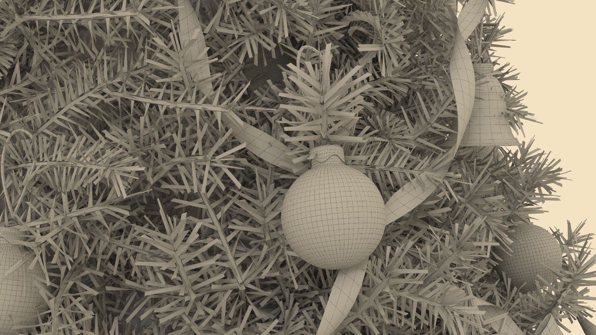 Christmas tree Low-poly 3D model_9