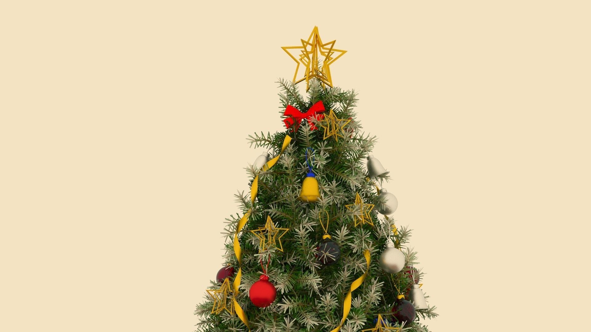 Christmas tree Low-poly 3D model_2