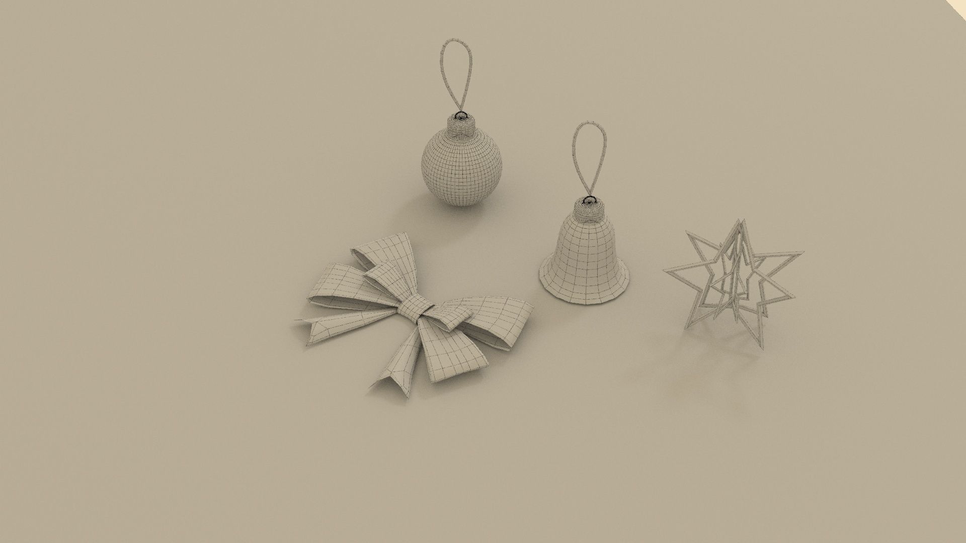 Christmas tree Low-poly 3D model_11