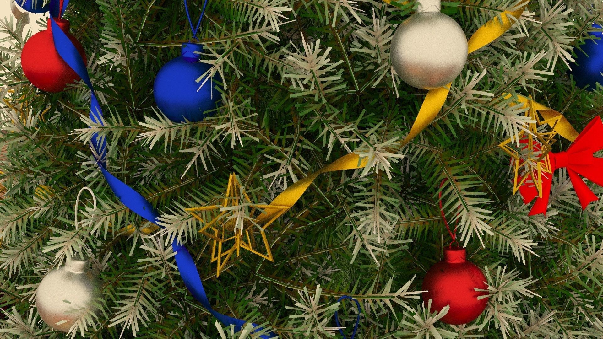 Christmas tree Low-poly 3D model_4