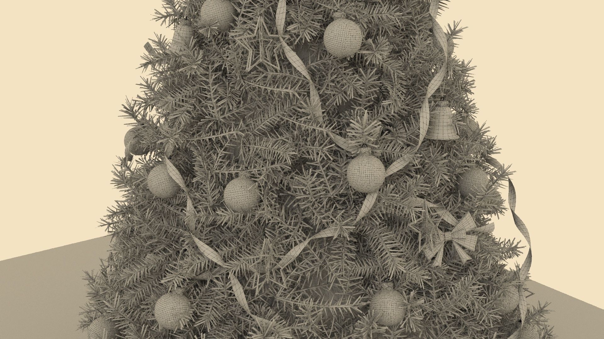 Christmas tree Low-poly 3D model_8